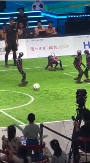 シュールすぎるロボットのサッカーの試合