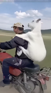 バイクでの羊の運び方