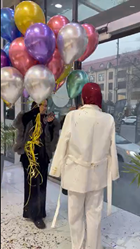 風船にロウソクの火があたり爆発①