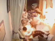 アルコールが引火して巨大な火の玉が発生